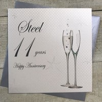 11TH STEEL ANNIVERSARY - CHAMPAGNE FLUTES  (BD111)