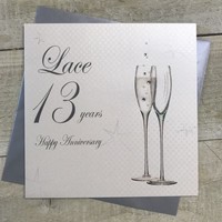 13TH LACE ANNIVERSARY - CHAMPAGNE FLUTES  (BD113)
