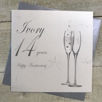 14TH IVORY ANNIVERSARY - CHAMPAGNE FLUTES  (BD114)