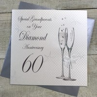 GRANDPARENTS 60TH DIAMOND ANNIVERSARY - CHAMPAGNE FLUTES (BD160-G)