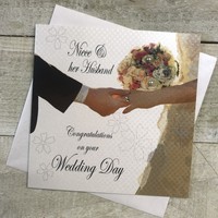 NIECE & HUSBAND WEDDING - HANDS & BOUQUET  (LL248-N)