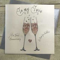 TO MY TWIN FIZZY FLUTES - ANNIVERSARY  (SS258-TW)