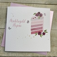 WELSH - PENBLWYDD HAPUS (HAPPY BIRTHDAY) PINK LAYER CAKE (W-D85)