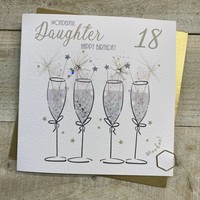 DAUGHTER AGE 18 - SILVER SPARKLER FLUTES (D121)