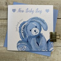 BLUE BUNNY BABY CARD (D80)