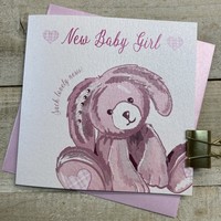 NEW BABY PINK BUNNY CARD (D81)