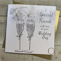SPECIAL FRIENDS - WEDDING CARD -  SPARKLER FLUTES  (D163 & XD163)
