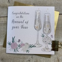 RENEWAL OF YOUR VOWS CARD - FLUTES & FLOWERS (D30)