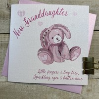 NEW GRANDDAUGHTER BABY CARD - BUNNY (D78)