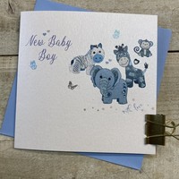 NEW BABY BOY CARD - BLUE TOYS (D90)