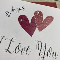 IT'S SIMPLE I LOVE YOU VALENTINE'S DAY CARD, RED HEARTS (DTV4)