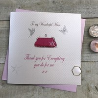 WONDERFUL MUM THANK YOU FOR EVERYTHING YOU DO FOR ME HANDBAG MOTHERS DAY CARD (MD8)