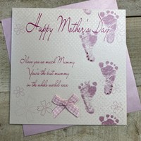 BEST MUMMY, PINK FOOTPRINTS MOTHER'S DAY CARD (MB132)