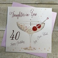 DAUGHTER-IN-LAW 40TH BIRTHDAY, RASPBERRY COUPE GLASS (B103-DIL40)