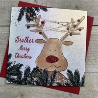 BROTHER - REINDEER WITH LIGHTS CHRISTMAS CARD (C23-113)
