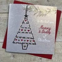 BEST MUMMY & DADDY - TREE DECORATION CHRISTMAS CARD (C23-119)