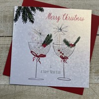 CHRISTMAS CARD - COUPE GLASSES WITH SPARKLERS (C23-15)