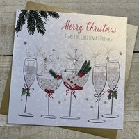 CHRISTMAS CARD - FLUTES & COUPE GLASSES  (C23-17)