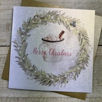 CHRISTMAS CARD - HOT CHOCOLATE & CHRISTMAS WREATH (C23-24)