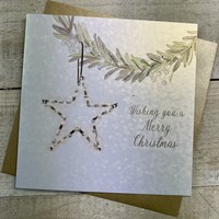 CHRISTMAS CARD - STAR DECORATION ON BRANCH (C23-28)