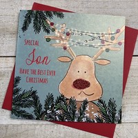 SPECIAL SON - REINDEER WITH LIGHTS CHRISTMAS CARD (C23-31)