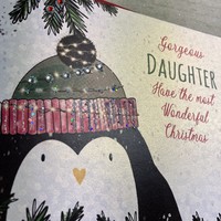 GORGEOUS DAUGHTER - PENGUIN CHRISTMAS CARD (C23-32)