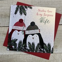GORGEOUS WIFE -TWO PENGUINS CHRISTMAS CARD (C23-33)