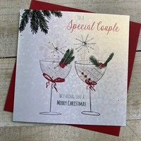 SPECIAL COUPLE - COUPE GLASSES WITH SPARKLERS CHRISTMAS CARD (C23-38)