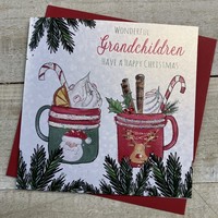WONDERFUL GRANDCHILDREN - CHRISTMAS MUGS CHRISTMAS CARD (C23-62)