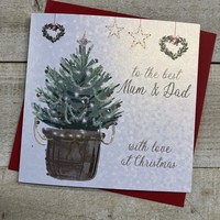 BEST MUM & DAD - CHRISTMAS TREE CHRISTMAS CARD (C23-63)
