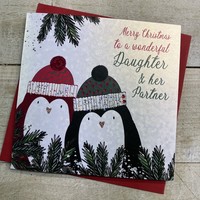 DAUGHTER & HER PARTNER - TWO PENGUINS CHRISTMAS CARD (C23-73)