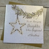 DAUGHTER & HER BOYFRIEND - STAR DECORATION CHRISTMAS CARD (C23-91)