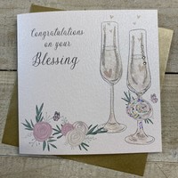 CONGRATULATIONS ON YOUR BLESSING, FLUTES & FLOWERS (D30-B)