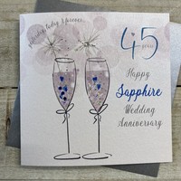 45TH SAPPHIRE WEDDING ANNIVERSARY, FLUTES & SPARKLERS (DA45)