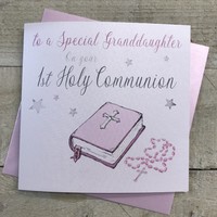 Granddaughter, 1st Holy Communion, Pink Bible (N88GD)