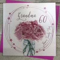 GRANDMA 60TH BIRTHDAY, JAR OF PINK PEONIES (SP42-GM60)