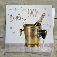LARGE 90TH BIRTHDAY, GOLD CHAMPS (XS353-90)
