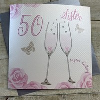 SISTER 80TH, CHAMPAGNE GLASSES PINK ROSES (XSS42-50S)
