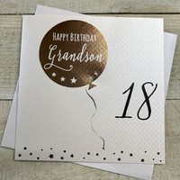 GRANDSON 18TH BIRTHDAY, GOLD BALLOON (KM17-18)