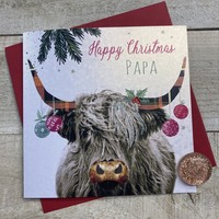 PAPA - HIGHLAND COW CHRISTMAS CARD (C23-S3)