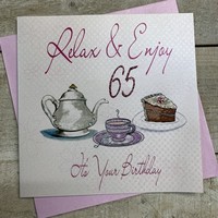 65TH BIRTHDAY, TEA AND CAKE (WB168-65 - SALE)
